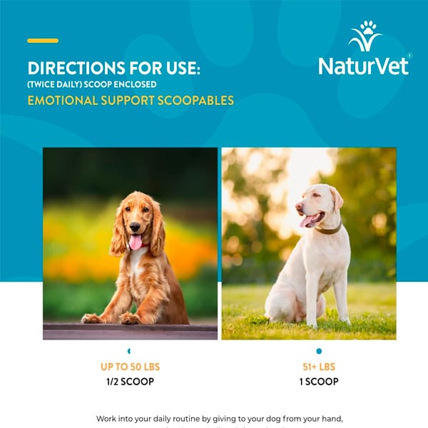 Suplemento Calmante Emotional Support Scoopable para Perros 11 oz – Marca Naturvet - Imagen 8